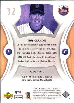 2007 SP Authentic #32 Tom Glavine Back