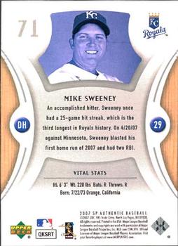 2007 SP Authentic #71 Mike Sweeney Back