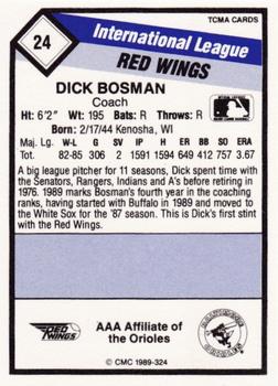 1989 CMC Rochester Red Wings #24 Dick Bosman Back