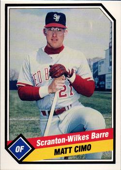 1989 CMC Scranton/Wilkes-Barre Red Barons #14 Matt Cimo  Front