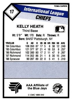 1989 CMC Syracuse Chiefs #17 Kelly Heath  Back