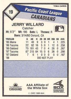 1989 CMC Vancouver Canadians #19 Jerry Willard  Back