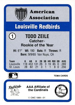 1989 CMC Triple A All-Stars #1 Todd Zeile Back