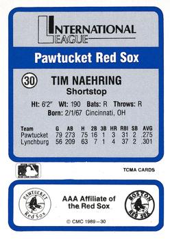 1989 CMC Triple A All-Stars #30 Tim Naehring Back