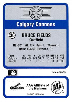 1989 CMC Triple A All-Stars #36 Bruce Fields Back