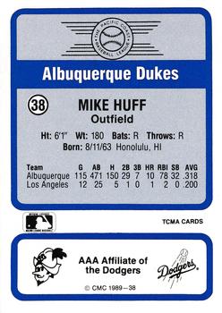 1989 CMC Triple A All-Stars #38 Mike Huff Back