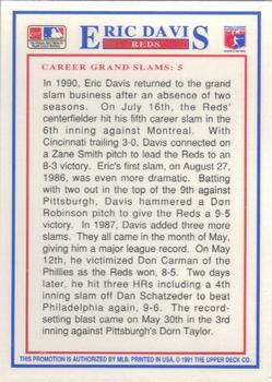 1991 Upper Deck Denny's Grand Slam Holograms #4 Eric Davis Back