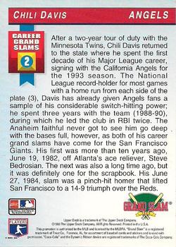 1993 Upper Deck Denny's Grand Slam Holograms #1 Chili Davis Back
