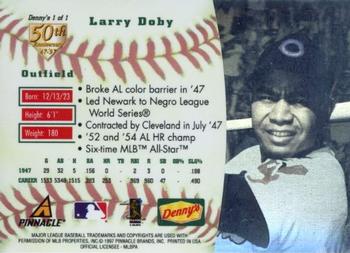 1997 Pinnacle Denny's Holograms #1 Larry Doby Back