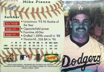 1997 Pinnacle Denny's Holograms #20 Mike Piazza Back