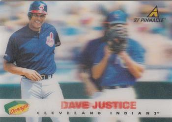 1997 Pinnacle Denny's Holograms #5 Dave Justice Front