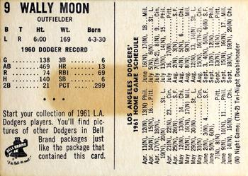 1961 Bell Brand Los Angeles Dodgers #NNO Wally Moon Back
