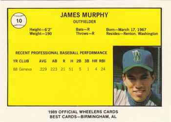 1989 Best Charleston Wheelers #10 James Murphy  Back