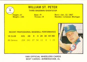 1989 Best Charleston Wheelers #6 William St. Peter  Back
