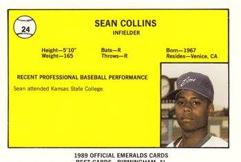 1989 Best Eugene Emeralds #24 Sean Collins Back