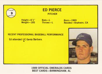 1989 Best Eugene Emeralds #9 Ed Pierce  Back