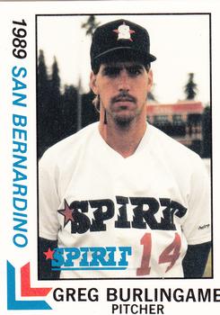 1989 Best San Bernardino Spirit #5 Greg Burlingame  Front