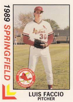 1989 Best Springfield Cardinals #7 Luis Faccio  Front