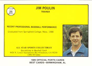 1989 Best Stockton Ports #25 Jim Poulin Back