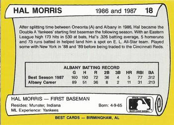 1990 Best Albany-Colonie A's/Yankees All Decade #18 Hal Morris  Back