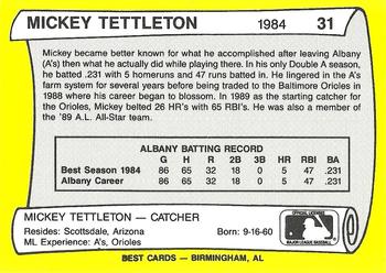 1990 Best Albany-Colonie A's/Yankees All Decade #31 Mickey Tettleton  Back