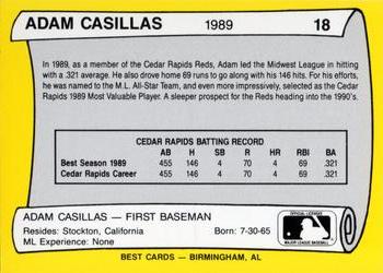 1990 Best Cedar Rapids Reds All Decade #18 Adam Casillas  Back