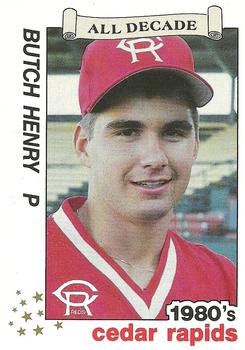 1990 Best Cedar Rapids Reds All Decade #23 Butch Henry  Front