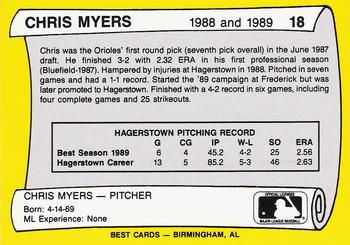 1990 Best Hagerstown Suns All Decade #18 Chris Myers  Back