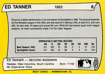 1990 Best Springfield Cardinals All Decade #6 Ed Tanner  Back