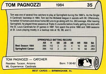 1990 Best Springfield Cardinals All Decade #35 Tom Pagnozzi  Back