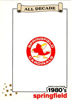 1990 Best Springfield Cardinals All Decade #36 Checklist  Front