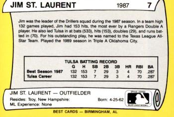 1990 Best Tulsa Drillers All Decade 1980's #7 Jim St. Laurent  Back