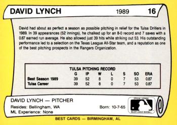 1990 Best Tulsa Drillers All Decade 1980's #16 David Lynch  Back
