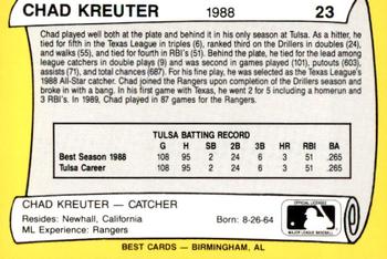 1990 Best Tulsa Drillers All Decade 1980's #23 Chad Kreuter  Back