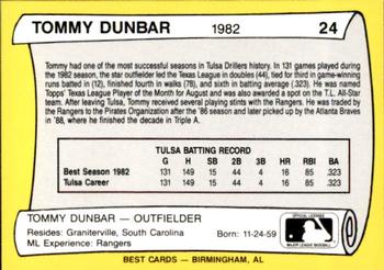 1990 Best Tulsa Drillers All Decade 1980's #24 Tommy Dunbar  Back