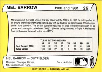 1990 Best Tulsa Drillers All Decade 1980's #26 Mel Barrow  Back