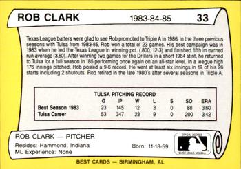 1990 Best Tulsa Drillers All Decade 1980's #33 Rob Clark  Back