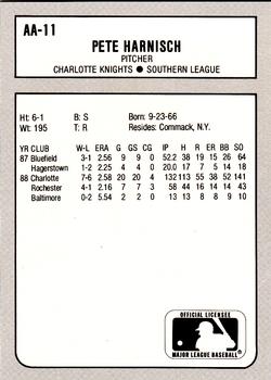 1988 Best Baseball America AA Top Prospects #AA11 Pete Harnisch Back