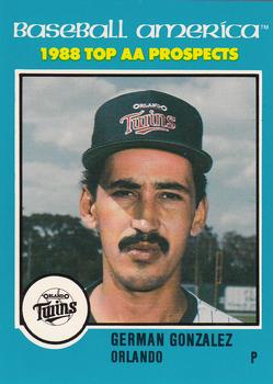 1988 Best Baseball America AA Top Prospects #AA18 German Gonzalez Front