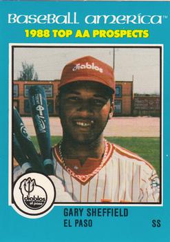 1988 Best Baseball America AA Top Prospects #AA22 Gary Sheffield Front