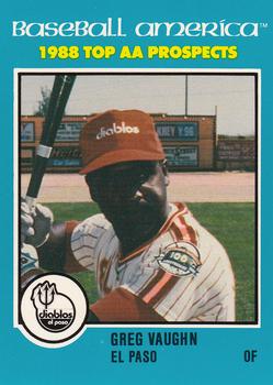 1988 Best Baseball America AA Top Prospects #AA24 Greg Vaughn Front