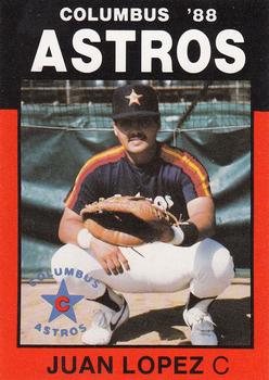 1988 Best Columbus Astros #10 Juan Lopez Front