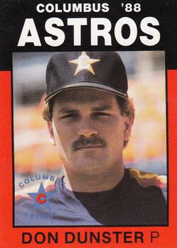 1988 Best Columbus Astros #2 Don Dunster Front