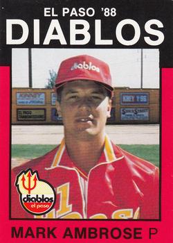 1988 Best El Paso Diablos #15 Mark Ambrose Front