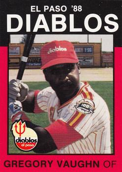 1988 Best El Paso Diablos #20 Greg Vaughn Front
