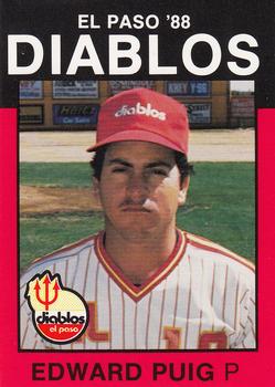 1988 Best El Paso Diablos #22 Edward Puig Front