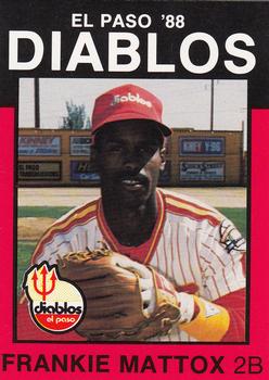 1988 Best El Paso Diablos #29 Frankie Mattox Front