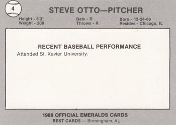 1988 Best Eugene Emeralds #4 Steve Otto Back