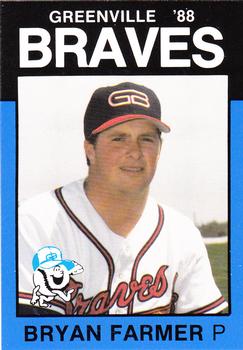 1988 Best Greenville Braves #13 Bryan Farmer Front