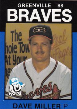 1988 Best Greenville Braves #14 Dave Miller Front